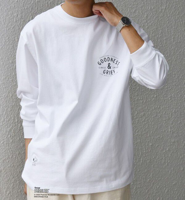 SHIPS any「SNOOPY コラボ 75th グラフィック プリント Tシャツ(ロンT)◇」|Tシャツ・カットソー|
