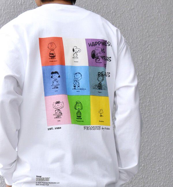SHIPS any「SNOOPY コラボ 75th グラフィック プリント Tシャツ(ロンT)◇」|Tシャツ・カットソー|ホワイト系