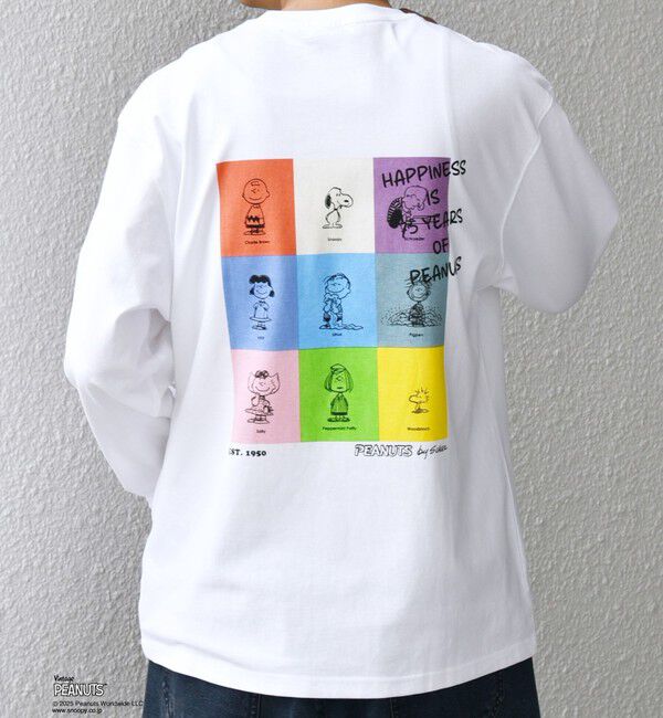 SHIPS any「SNOOPY コラボ 75th グラフィック プリント Tシャツ(ロンT)◇」|Tシャツ・カットソー|