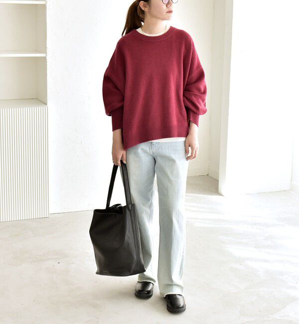 quaranciel「《一部追加予約》〈手洗い可能〉AQUA カシミヤ ミックス ドルマン ニット」|ニット・セーター|