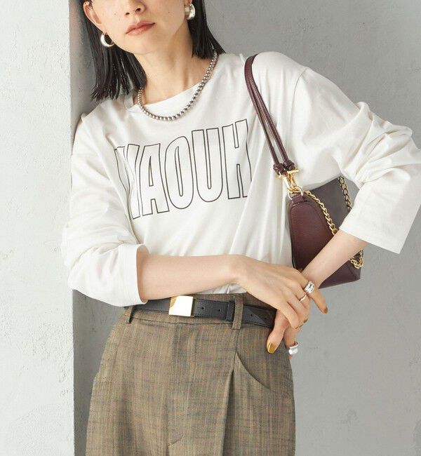 SHIPS for women「プリント ロゴ ロング スリーブ TEE」|Tシャツ・カットソー|ストーン