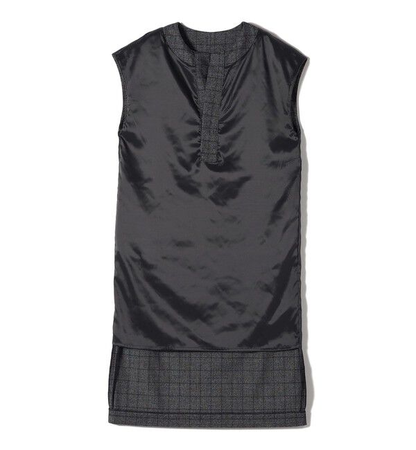 SHIPS for women「SHIPS Primary Navy Label:〈手洗い可能〉チェック / 無地 スキッパー ワンピース」|ワンピース|