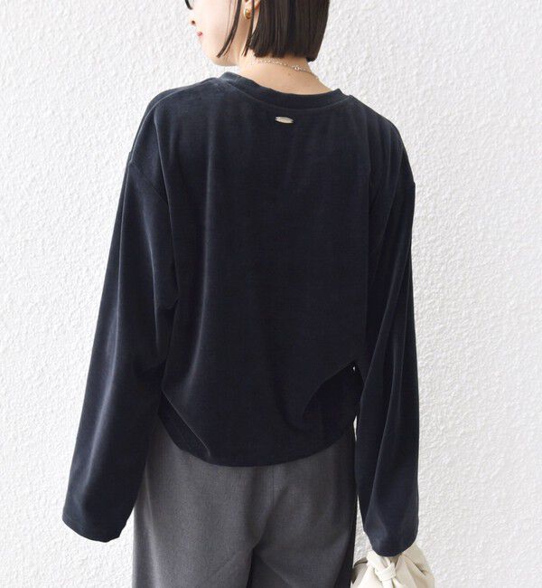 SHIPS for women「〈手洗い可能〉コットン ポリエステル ベロア ワイド スリーブ」|Tシャツ・カットソー|