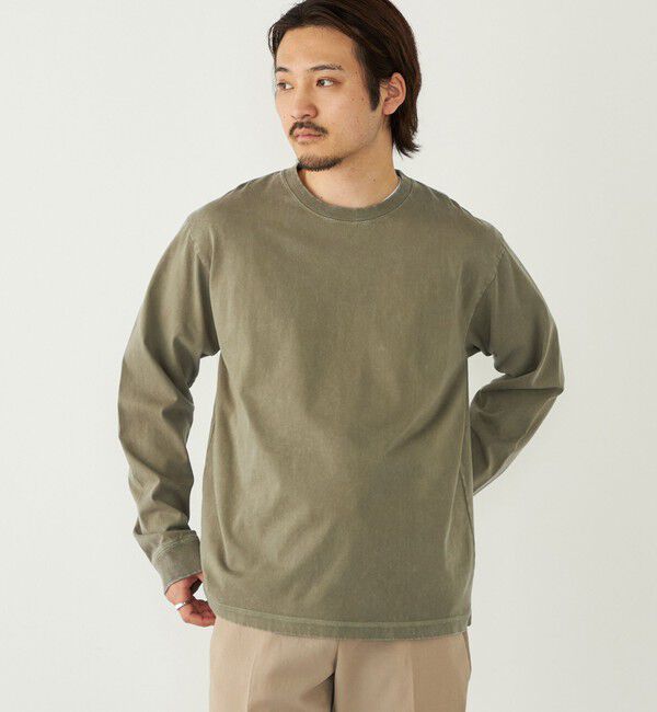 SHIPS Colors 「SHIPS Colors:フェードカラー クルーネック ロンT◇」|Tシャツ・カットソー|オリーブ