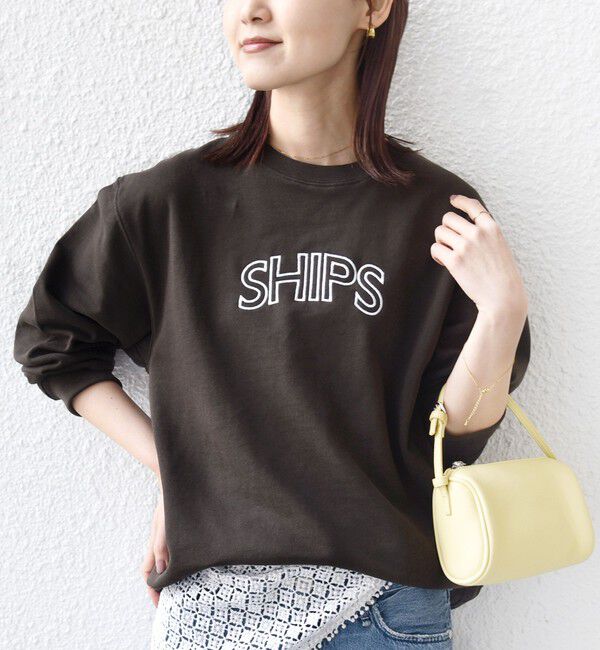 SHIPS for women「【WEB限定】SHIPS ラウンド ロゴ 刺繍 スウェット」|スウェット・ジャージ|ブラウン