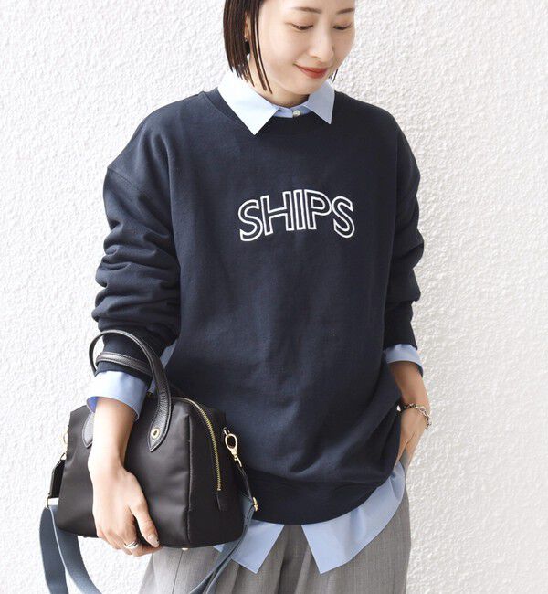 SHIPS for women「【WEB限定】SHIPS ラウンド ロゴ 刺繍 スウェット」|スウェット・ジャージ|