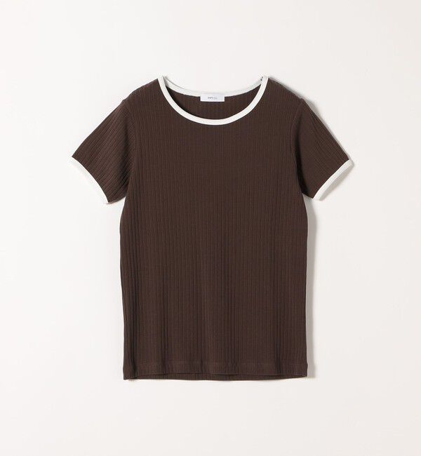 SHIPS any「〈洗濯機可能〉テレコ リブ バイカラー ショートスリーブ TEE」|Tシャツ・カットソー|