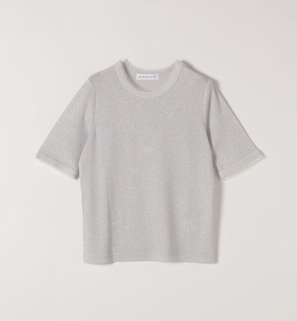 quaranciel「quaranciel:〈手洗い可能〉ラメ チュール リブ コンパクト TEE」|Tシャツ・カットソー|