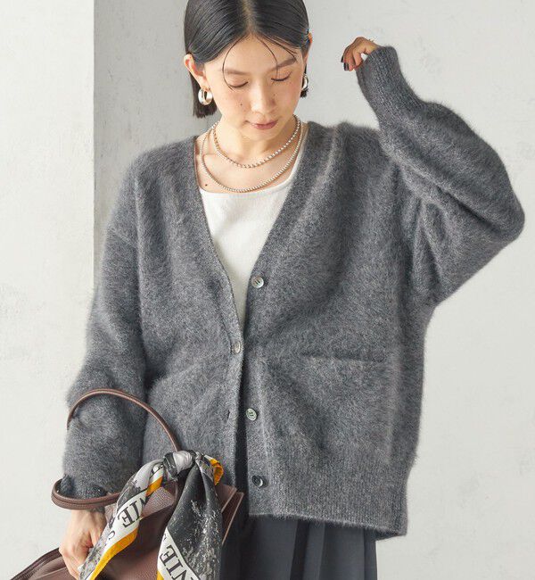 SHIPS for women「《予約》杢 フォックス カシミヤ Vネック カーディガン」|カーディガン|