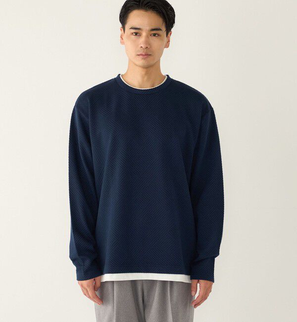 SHIPS Colors 「リンクス ジャカード フェイク レイヤード ロンT◇」|Tシャツ・カットソー|