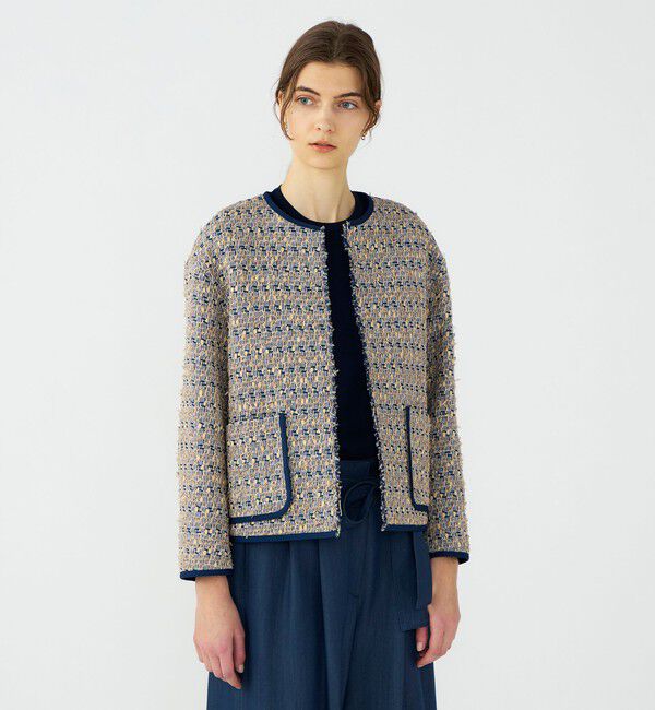 Ballsey「Blueberry Tarte クルーネックジャケット」|ノーカラージャケット|