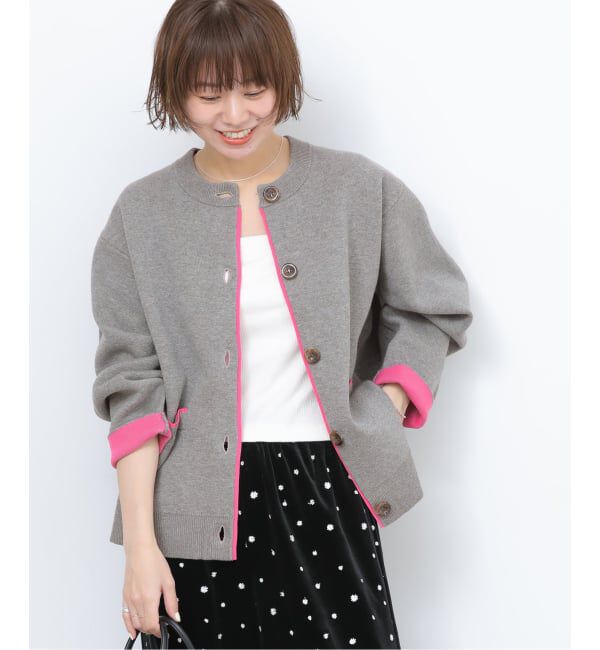 JOURNAL STANDARD relume「《一部WEB限定追加4 / 新色》ダブルニットコントラストカーディガン」|カーディガン|