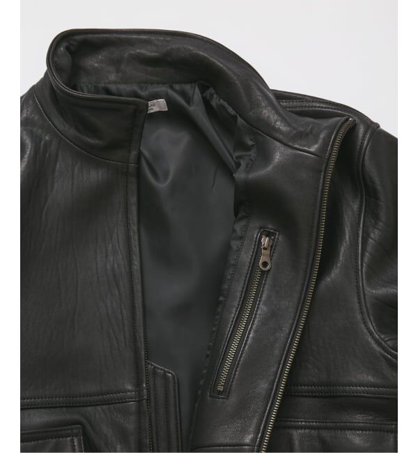 JOURNAL STANDARD「ニュージーランド ラム ダッド レザー スタンド ブルゾン」|ライダースジャケット|
