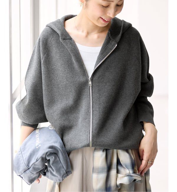 Spick and Span「《予約》コットン混 ニットフーディー」|パーカー|