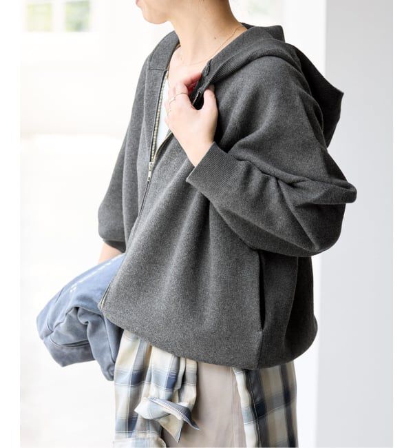 Spick and Span「《予約》コットン混 ニットフーディー」|パーカー|