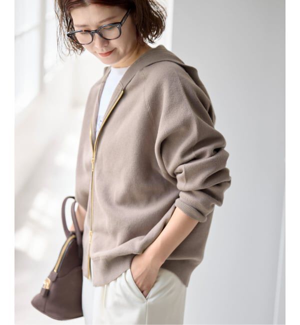 Spick and Span「《予約》コットン混 ニットフーディー」|パーカー|