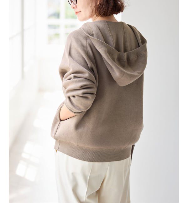 Spick and Span「《予約》コットン混 ニットフーディー」|パーカー|