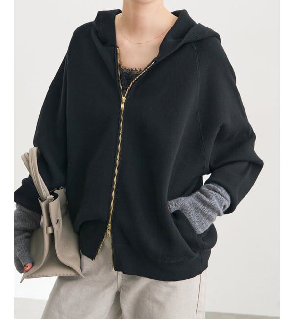 Spick and Span「《予約》コットン混 ニットフーディー」|パーカー|