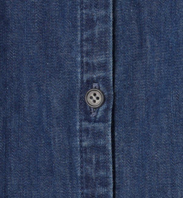 Rie Miller「【RM denim】フリルギャザーデニムブラウス」|シャツ・ブラウス|