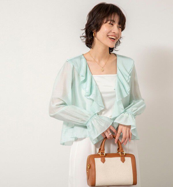 NOLLEY'S sophi「ウォッシャブルシアーラッフル羽織りブラウス」|シャツ・ブラウス|