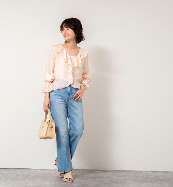 NOLLEY'S sophi「ウォッシャブルシアーラッフル羽織りブラウス」|シャツ・ブラウス|