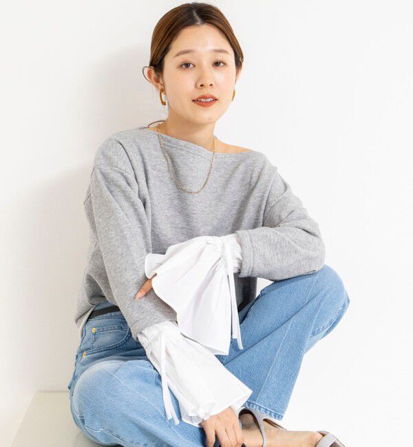 NOLLEY'S「【WEB限定】ウォッシャブルシャツスリーブスウェットプルオーバー」|Tシャツ・カットソー|