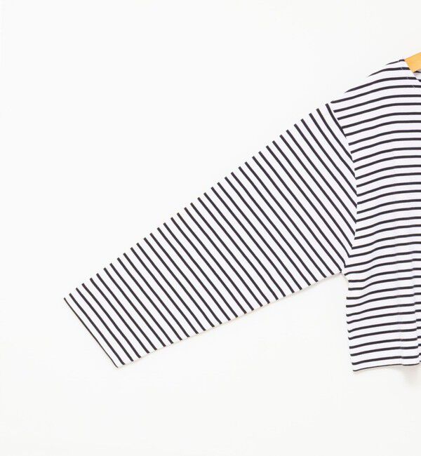NOLLEY'S「【nolnol/ノルノル】ウォッシャブルシルケットボーダーショートT」|Tシャツ・カットソー|