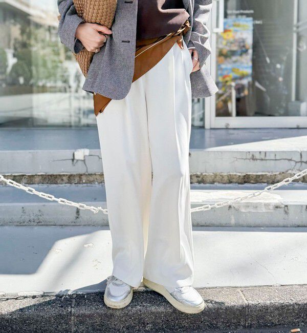 NOLLEY'S「《セットアップ対応》ウォッシャブルイージーツイルセミワイドパンツ」|その他|