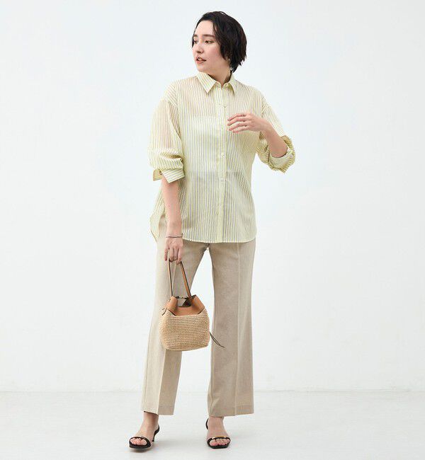 NOLLEY'S sophi「ウォッシャブルMARSALAシアーストライプ3WAYシャツ」|シャツ・ブラウス|