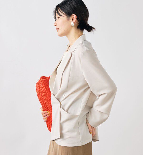 NOLLEY'S sophi「《セットアップ対応》ウォッシャブルエアリージョーゼットドレープライトジャケット」|テーラードジャケット|