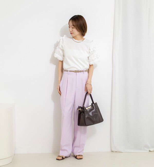 NOLLEY'S「《セットアップ対応》ウォッシャブルストレッチツイル愛されセミワイドパンツ」|その他|