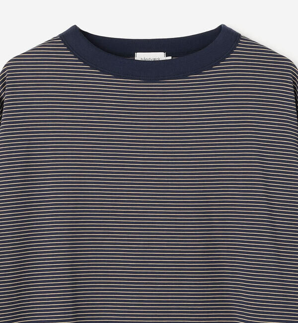 handvaerk「handvaerk | 60/2 ボトルネック長袖Tシャツ STRIPE WOMEN」|Tシャツ・カットソー|