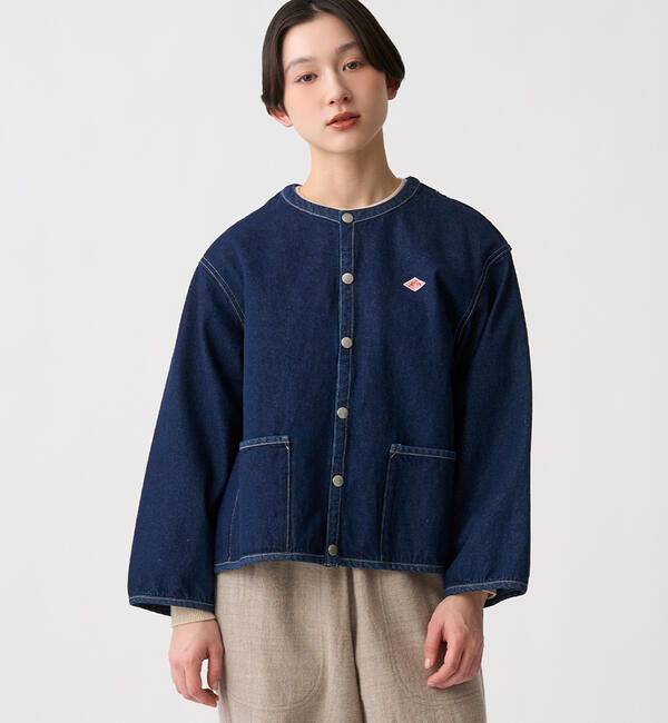 DANTON「DANTON | コットンデニム カラーレスジャケット WOMEN」|その他|