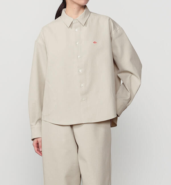 DANTON「DANTON | カルゼ レギュラーカラー長袖シャツ WOMEN」|シャツ・ブラウス|GREIGE