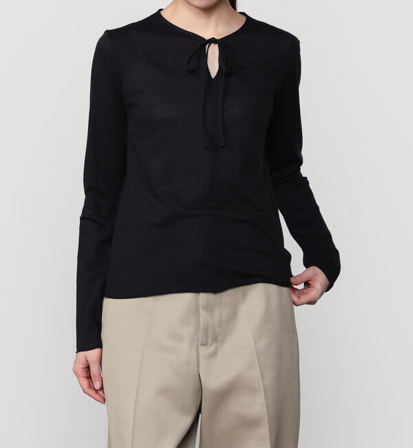 LE GLAZIK「LE GLAZIK | アムンゼン リボンタイプルオーバー WOMEN」|Tシャツ・カットソー|BLACK