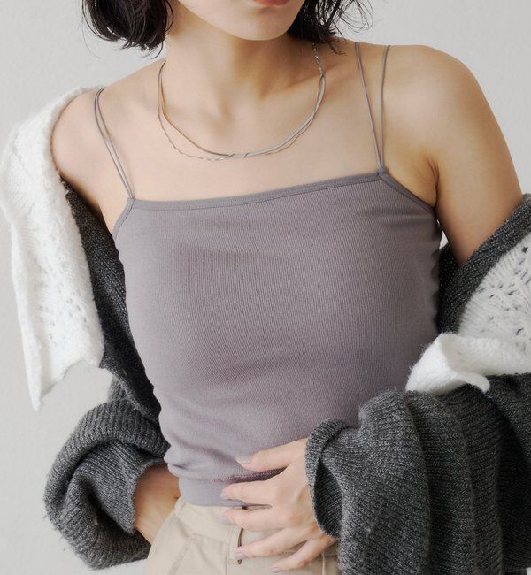  「【ベストヒットアイテム/累計販売10万枚突破】カップ付きクロップドブラキャミ」|キャミソール|グレー
