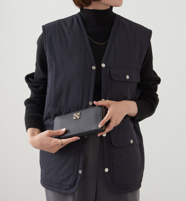 「モノグラムプレートラウンドジップウォレット」|財布|