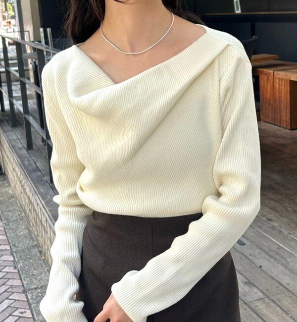  「26AWオフショルリブニット」|ニット・セーター|アイボリー