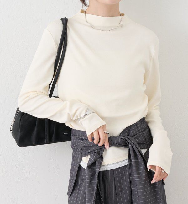  「長袖プレート付きハイネックカットソー」|Tシャツ・カットソー|