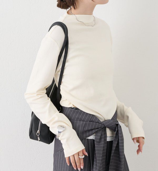  「長袖プレート付きハイネックカットソー」|Tシャツ・カットソー|