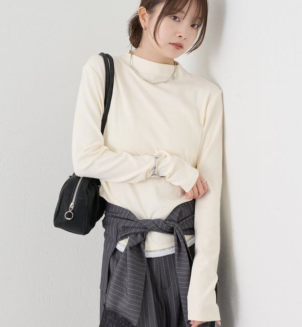  「長袖プレート付きハイネックカットソー」|Tシャツ・カットソー|