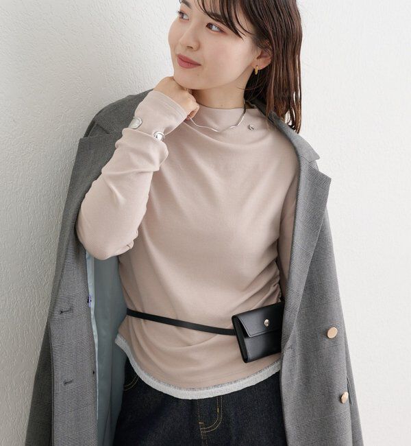  「長袖プレート付きハイネックカットソー」|Tシャツ・カットソー|