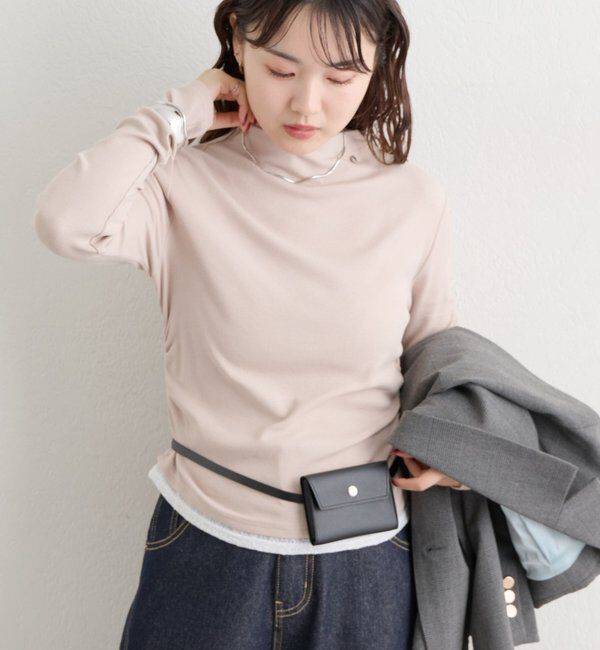  「長袖プレート付きハイネックカットソー」|Tシャツ・カットソー|