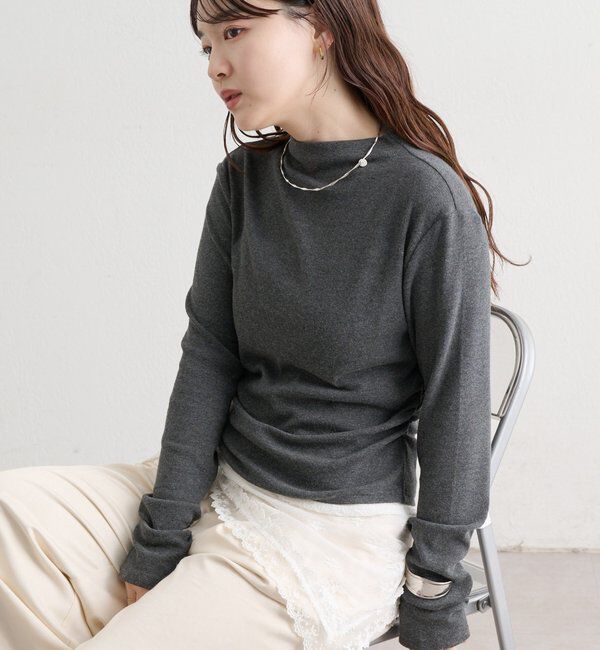  「長袖プレート付きハイネックカットソー」|Tシャツ・カットソー|