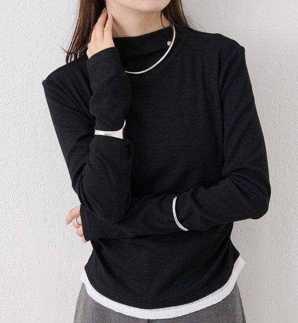  「長袖プレート付きハイネックカットソー」|Tシャツ・カットソー|