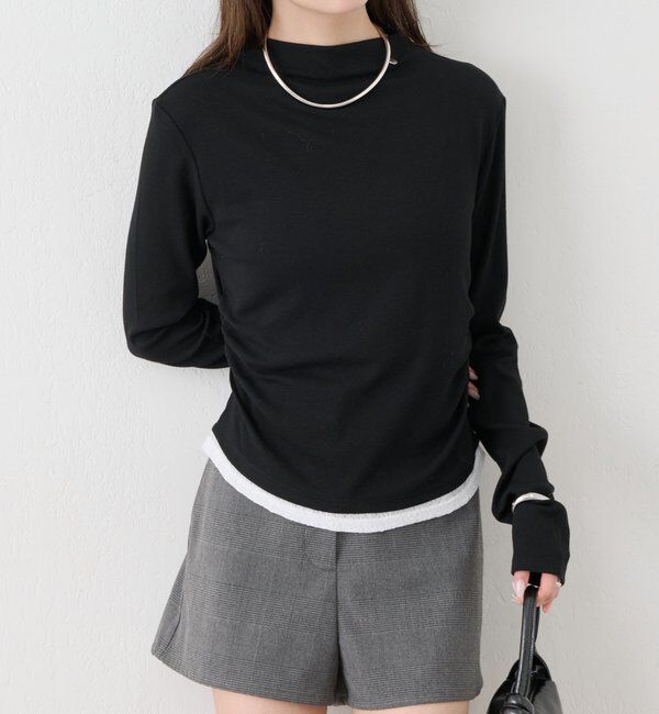  「長袖プレート付きハイネックカットソー」|Tシャツ・カットソー|