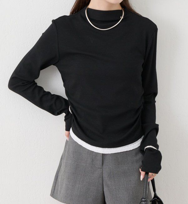  「長袖プレート付きハイネックカットソー」|Tシャツ・カットソー|