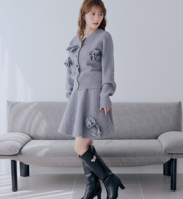  「【SALON  by Chico】フラワーモチーフロゴアンサンブルライク」|カーディガン|