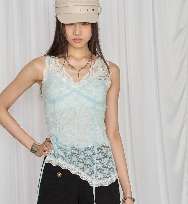  「【26AW LOOK掲載品番】レースガーターキャミ」|キャミソール|
