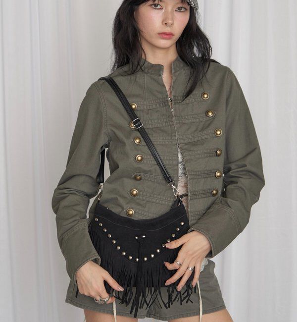  「【26AW LOOK掲載品番】【WEB限定】フリンジスタッズショルダーバッグ」|ショルダー・メッセンジャー|